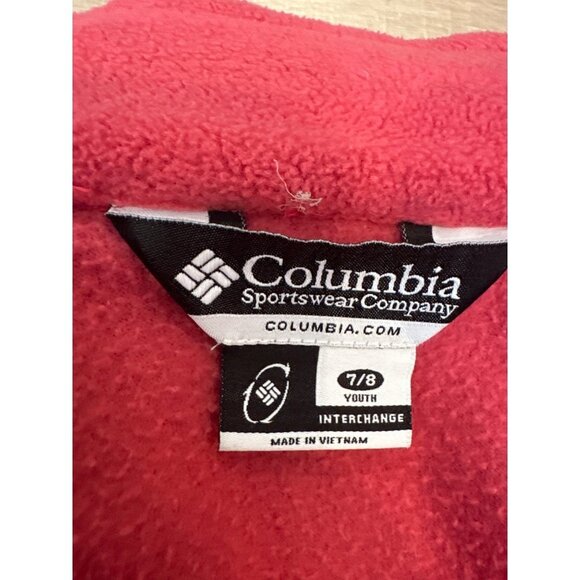 COLUMBIA GIRLS WHITE AND PINK SKI JACKET HOODED MEDIUM 7/8 - Picture 7 of 12